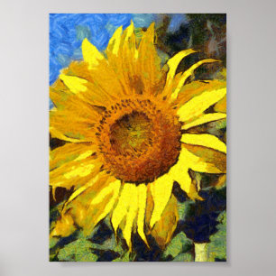 Summer Of Sunflowers Artistic Style Poster