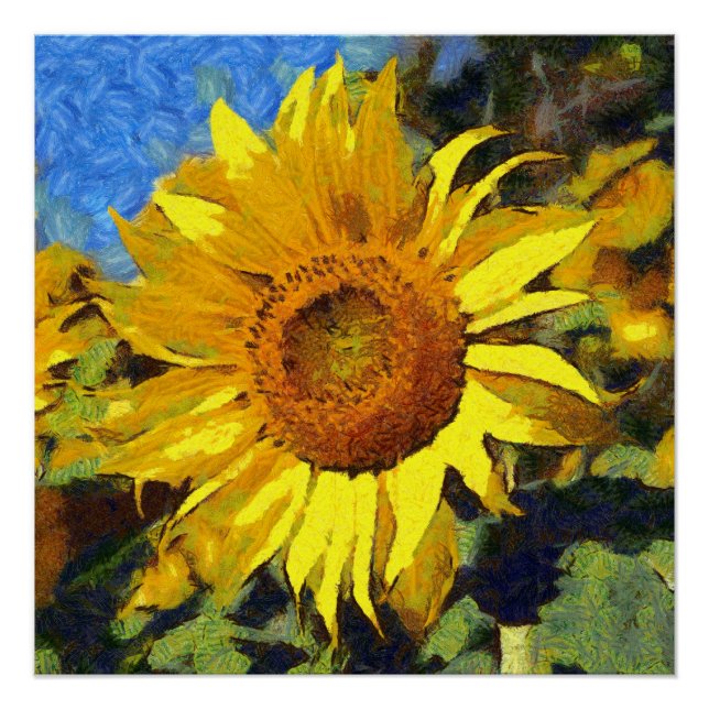 Summer Of Sunflowers Artistic Style Poster (Front)