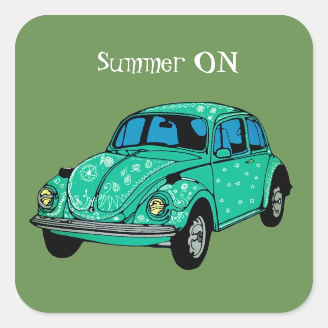 Summer on Green Hippie mandala car  Sticker (Front)