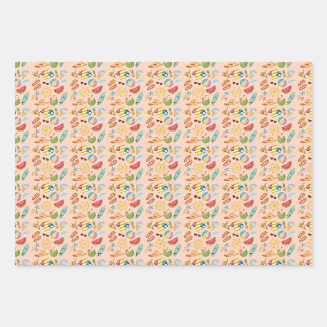 Summer On Sight Wrapping Paper Sheet (Front)