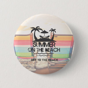 Summer on the Beach Personalised 6 Cm Round Badge