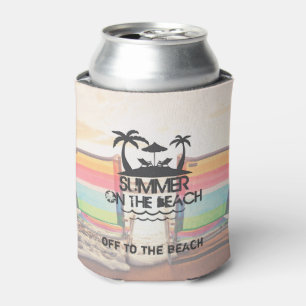 Summer on the  Beach   Personalised Can Cooler