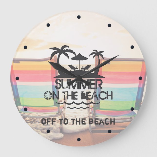 Summer on the  Beach | Personalised Large Clock (Front)