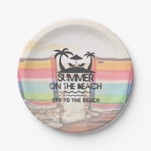 Summer on the  Beach   Personalised Paper Plate