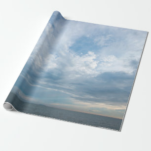 Summer on the beach with sunset sky. Copy space. M Wrapping Paper
