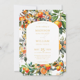 Summer Orange Citrus Fruit Wedding  Invitation