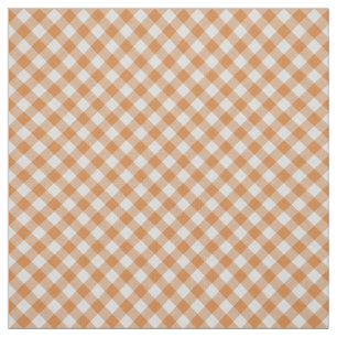 Summer Orange Country Cottage Gingham Stripes Fabric