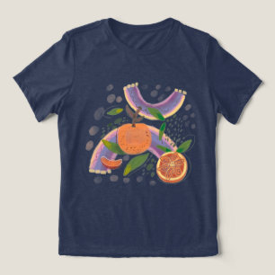 summer orange fruit geometric Tri-Blend shirt