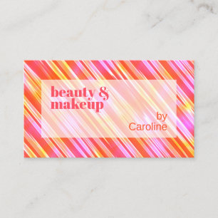 Summer Orange Red Bright Pink Stripes Art Pattern Business Card