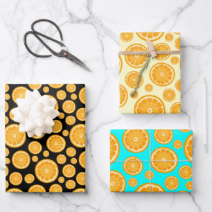 Summer Orange Slice Citrus Fruit Wrapping Paper Sheet