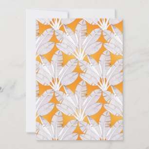 Summer Orange Tropical Forest Leaves Holiday Card