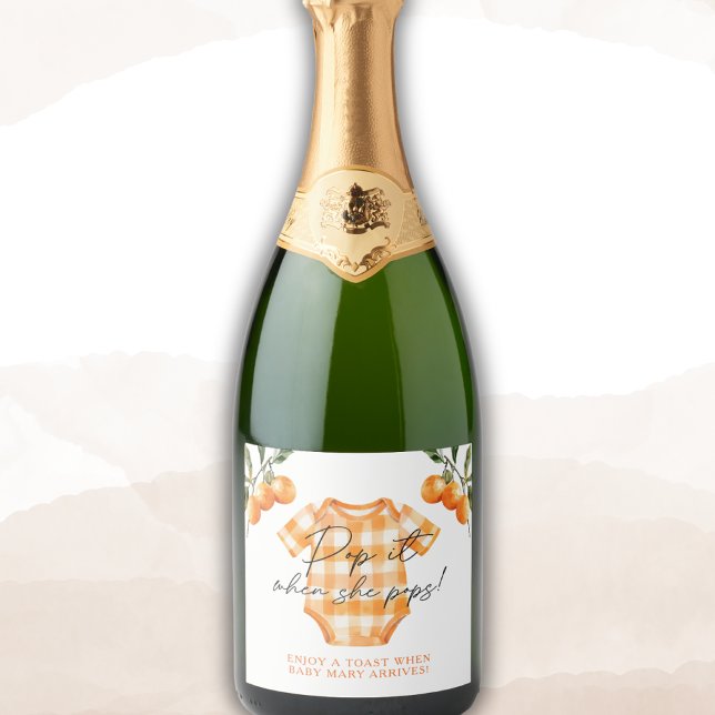 Summer Oranges Bodysuit Pop It When She Pops Sparkling Wine Label (Creator Uploaded)