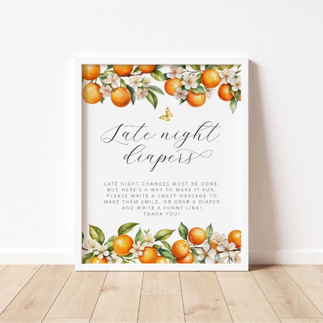 Summer Oranges Butterfly Late Night Diapers Poster (Creator Uploaded)