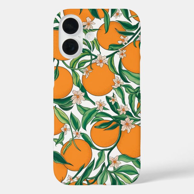 Summer Oranges Citrus Fruit Floral Pattern  Case-Mate iPhone Case (Back)