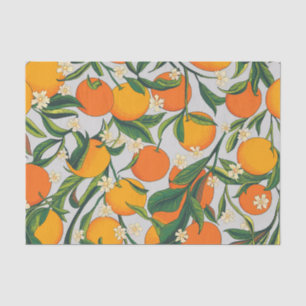 Summer Oranges Citrus Fruit Floral Pattern  Tissue Paper