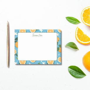 Summer Oranges Custom Name Stationery Post-it Notes