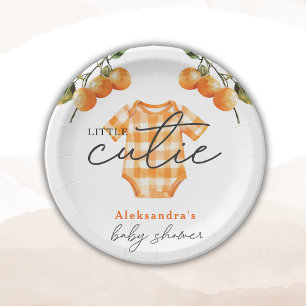 Summer Oranges Cute Bodysuit Baby Shower Paper Plate