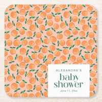 Summer Oranges Fruit Pink Baby Shower Custom