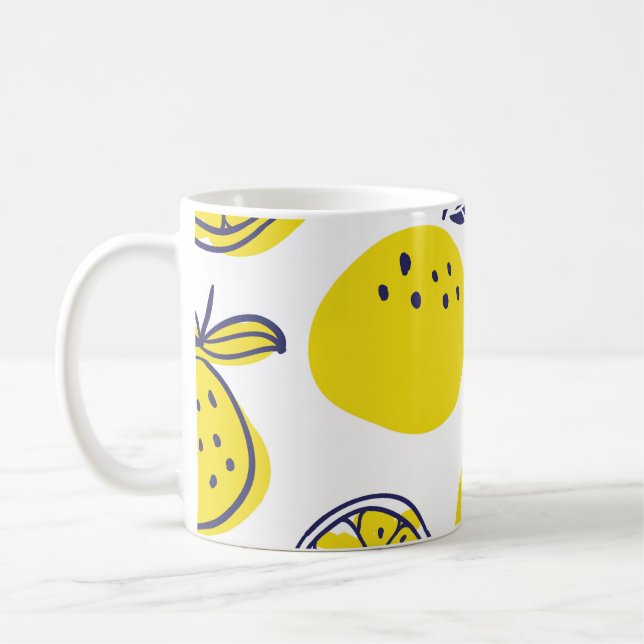 Summer Oranges: Stylish Fruit Pattern. Coffee Mug (Left)