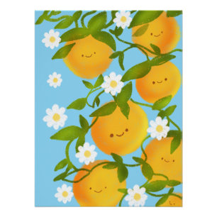 Summer Oranges Tree Garden Poster