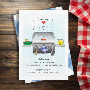 Summer Outdoor Grill Barbecue Party Invitation
