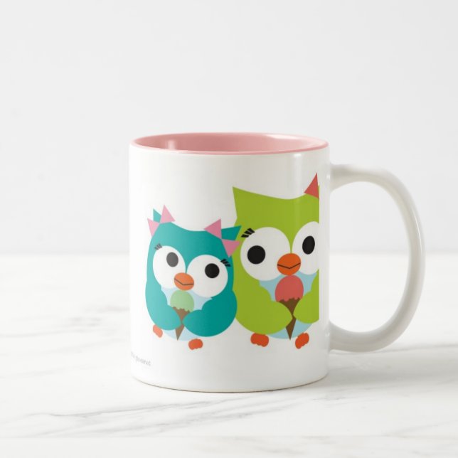 Summer Owls Two-Tone Coffee Mug (Right)