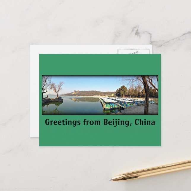 Summer Palace Boats Postcard (Front/Back In Situ)