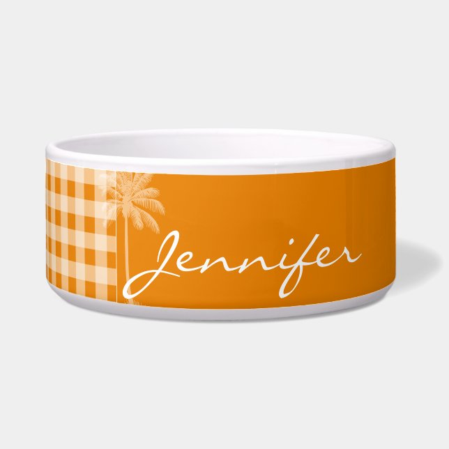 Summer Palm; Dark Orange Gingham (Front)