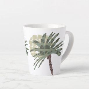 Summer Palm Tree and Sunset Doodle Art Latte Mug