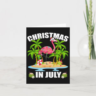 Summer Palm Tree Lighting Flamingo Christmas In Ju Card