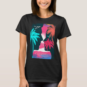 Summer Palm Tree Tropical Beach Hawaiian Graphic P T-Shirt