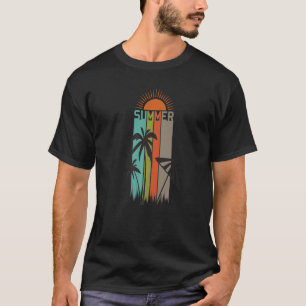 Summer Palm Tree Umbrella Hawaiian Tropical Beach T-Shirt