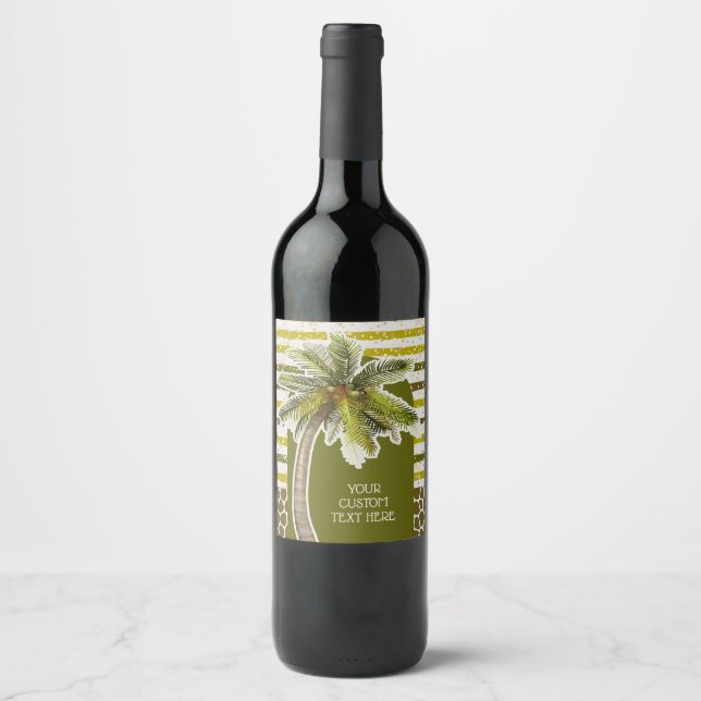 Summer Palm Tree Wine Label (Front)