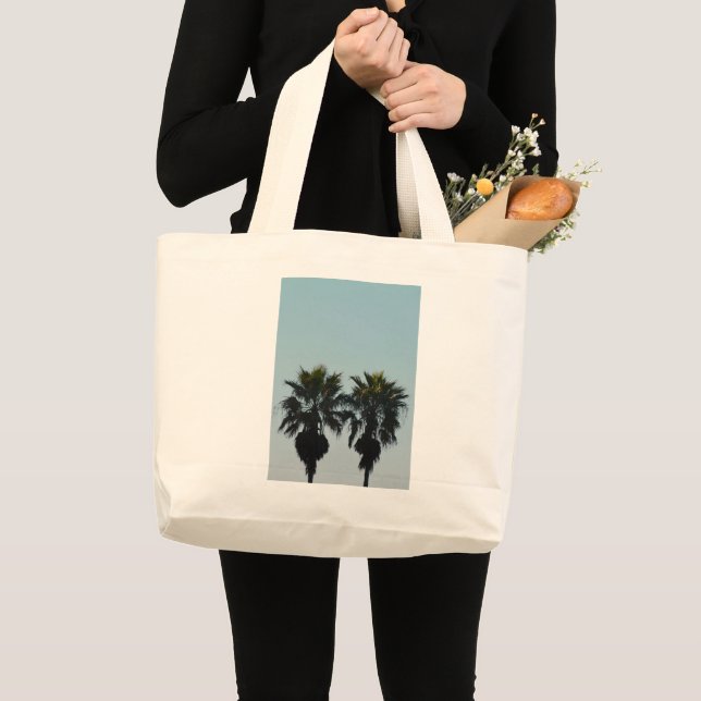 Summer Palm Trees Large Tote Bag (Front (Product))