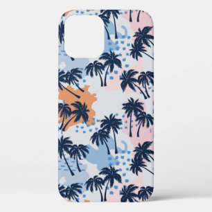 Summer palm trees seamless pattern,coconut palm tr iPhone 12 case