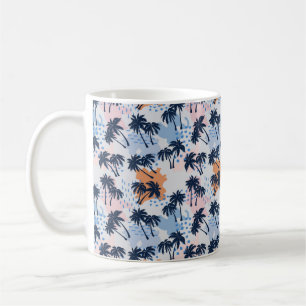 Summer palm trees seamless pattern,coconut palm tr coffee mug