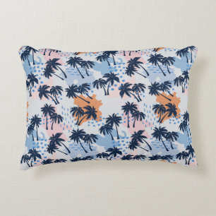 Summer palm trees seamless pattern,coconut palm tr decorative cushion
