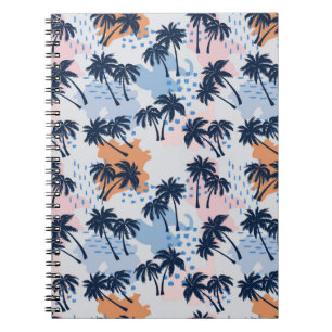 Summer palm trees seamless pattern,coconut palm tr notebook