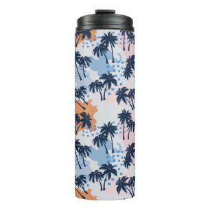Summer palm trees seamless pattern,coconut palm tr thermal tumbler