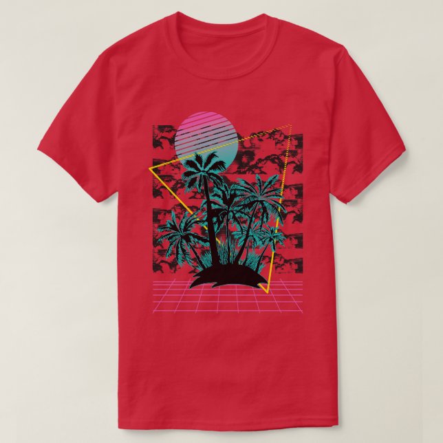 Summer Palm  Vintage Art T-Shirt (Design Front)