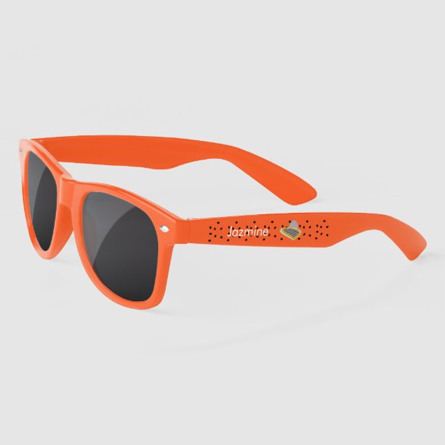 Summer Papaya Monogrammed Tropical Name   Sunglasses (Left)