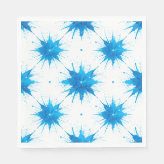 Summer Paper Napkins of Fresh Blue Square Splash