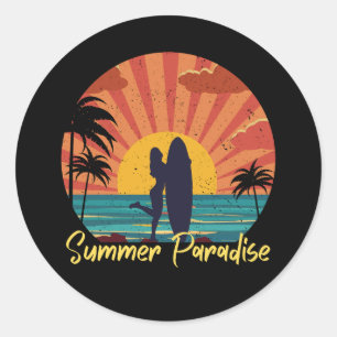 Summer Paradise Classic Round Sticker