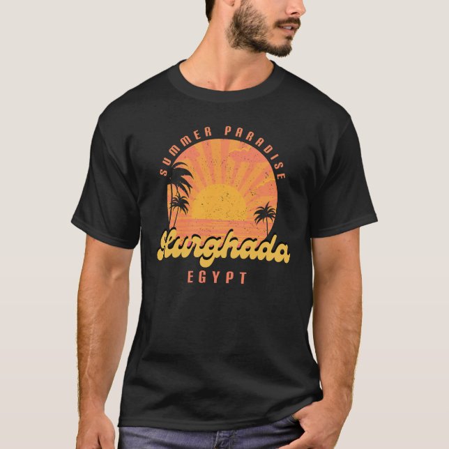 Summer Paradise Hurghada Egypt Men's Black T-Shirt (Front)
