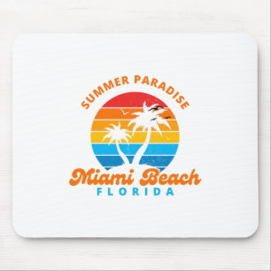Summer Paradise Miami Beach Florida-Sunset-Palms Mouse Mat
