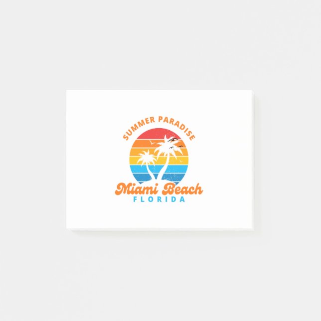 Summer Paradise Miami Beach Florida-Sunset-Palms Post-it Notes (Front)