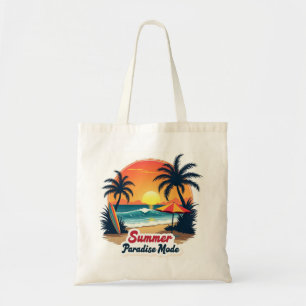 Summer Paradise Retro Beach Tote Bag
