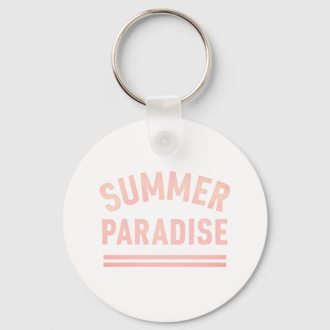 Summer Paradise T-Shirt - Pastel Styl Key Ring (Front)