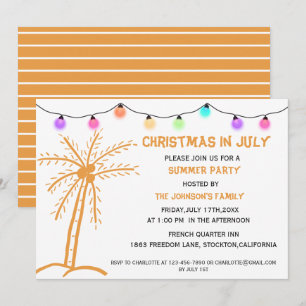 Summer Party Christmas In July Invitation