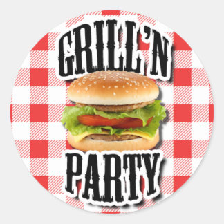 Summer Party Cookout Invite Envelope Stickers